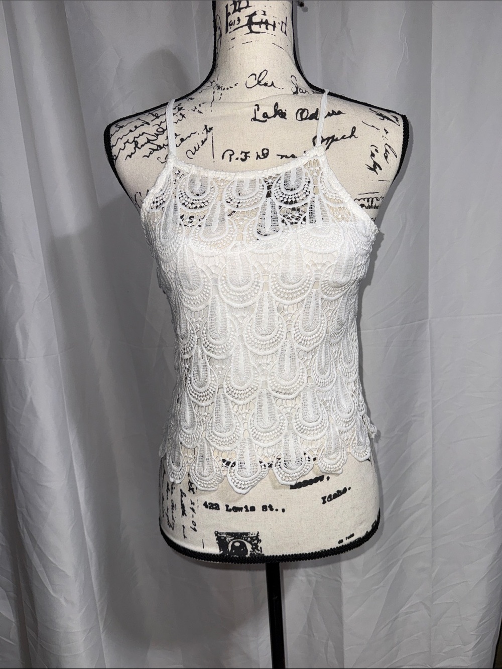 Charlotte Russe White Crochet Lace Halter Tank